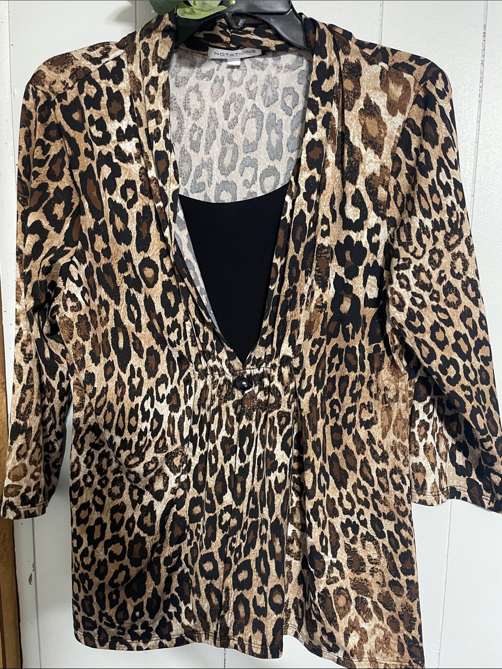 Notations Leopard Print Tunic in Brown and Black